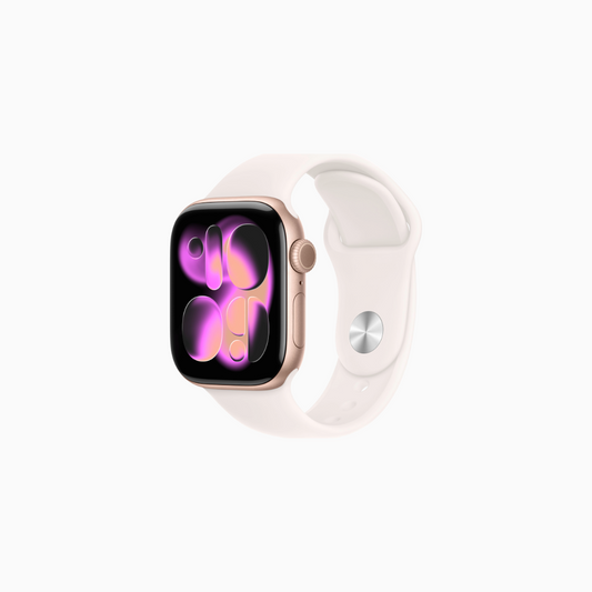 Apple Watch Series 11 Rose Gold Aluminium Case with Light Blush Sport Band