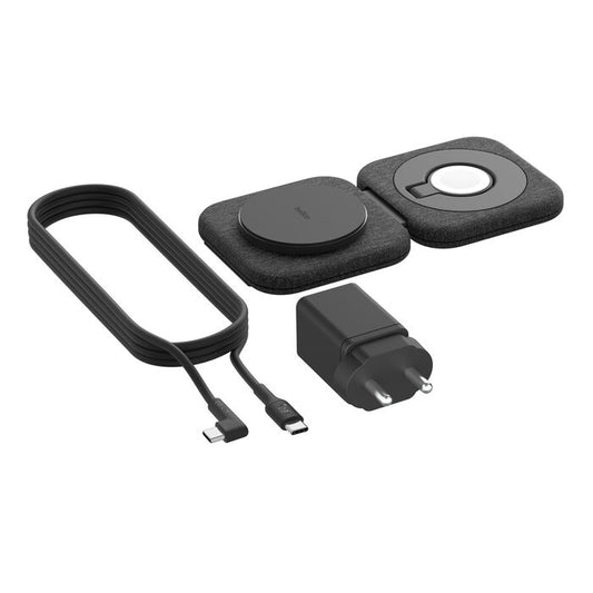 Belkin BoostCharge Pro — 2‑in‑1 Magnetic Travel Pad (15W) Wireless Charger | Vishal Electronics Kolkata