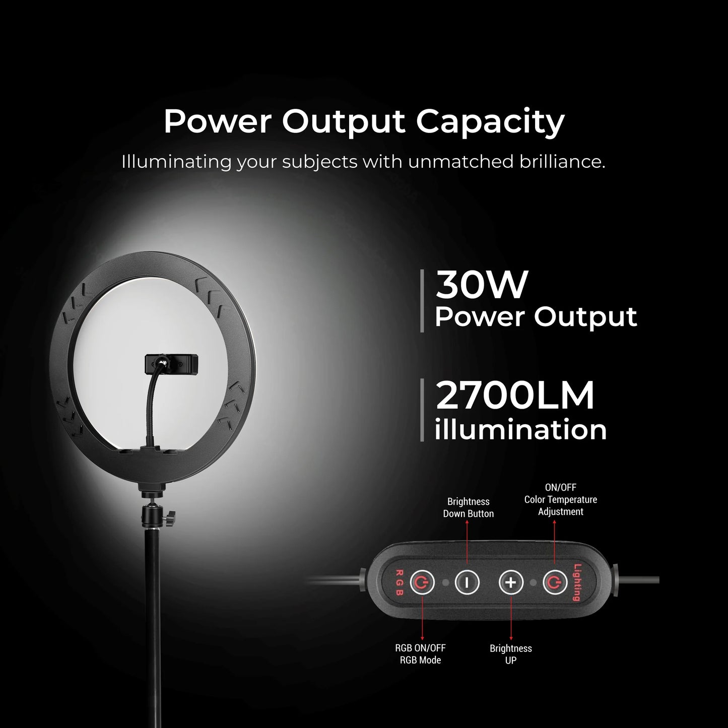 Digitek DRL-14C RGB 31cm LED Ring Light with 5ft Stand Ring Light | Vishal Electronics Kolkata