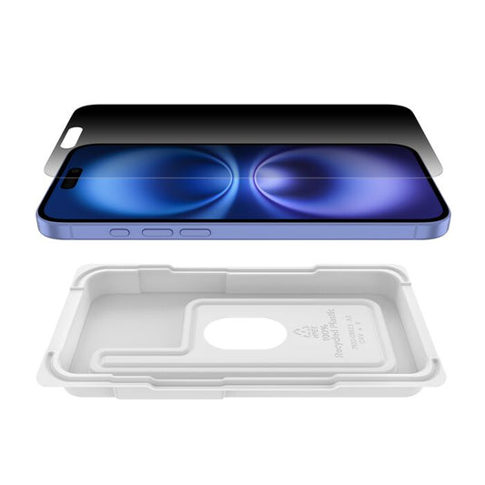 Belkin ScreenForce New InvisiGlass Privacy Treated Screen Protector for iPhone 16 Plus/15 Plus/14 Pro Max Tray Mount | Vishal Electronics Kolkata