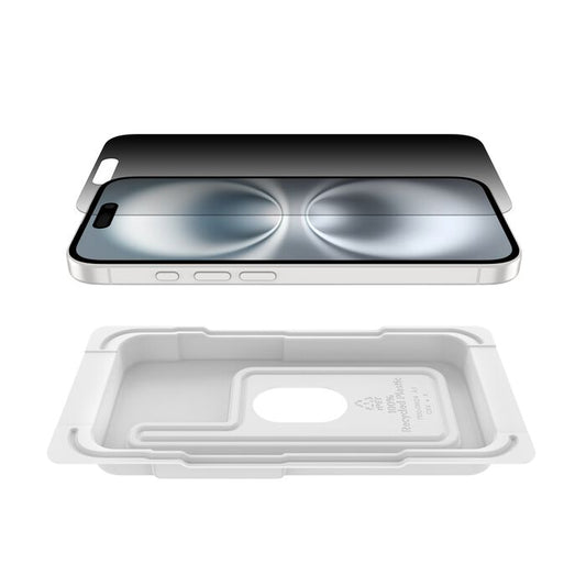 Belkin ScreenForce New InvisiGlass Privacy Treated Screen Protector for iPhone 16/15/14 Pro EZTray | Vishal Electronics Kolkata