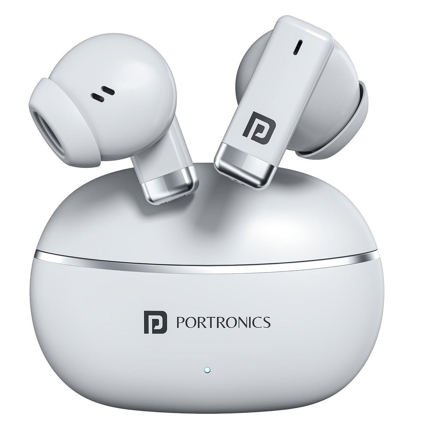 Portronics Twins One TWS Bluetooth Earbuds White TWS Earbuds | Vishal Electronics Kolkata