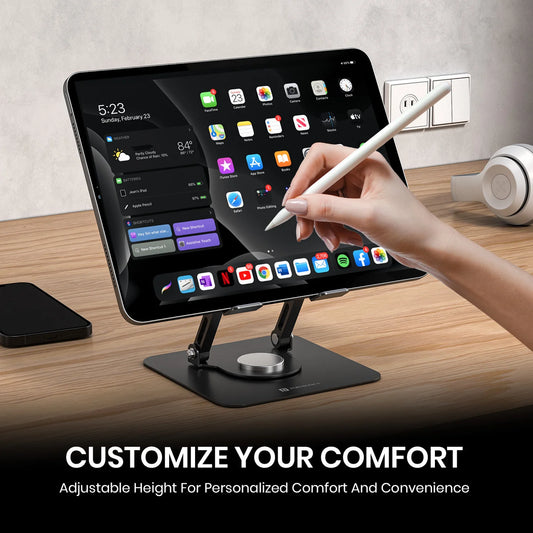 Portronics My Buddy A1 Tablet & Mobile Stand with 360° Rotation