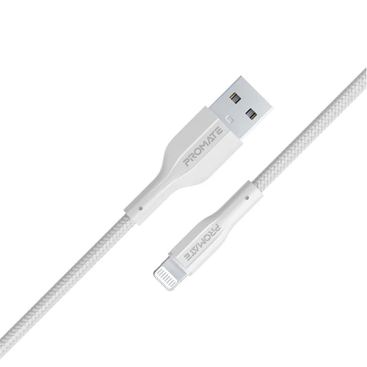 Promate Xcord-Ai Lightning Cable 100cm (Black/White) Cable | Vishal Electronics Kolkata