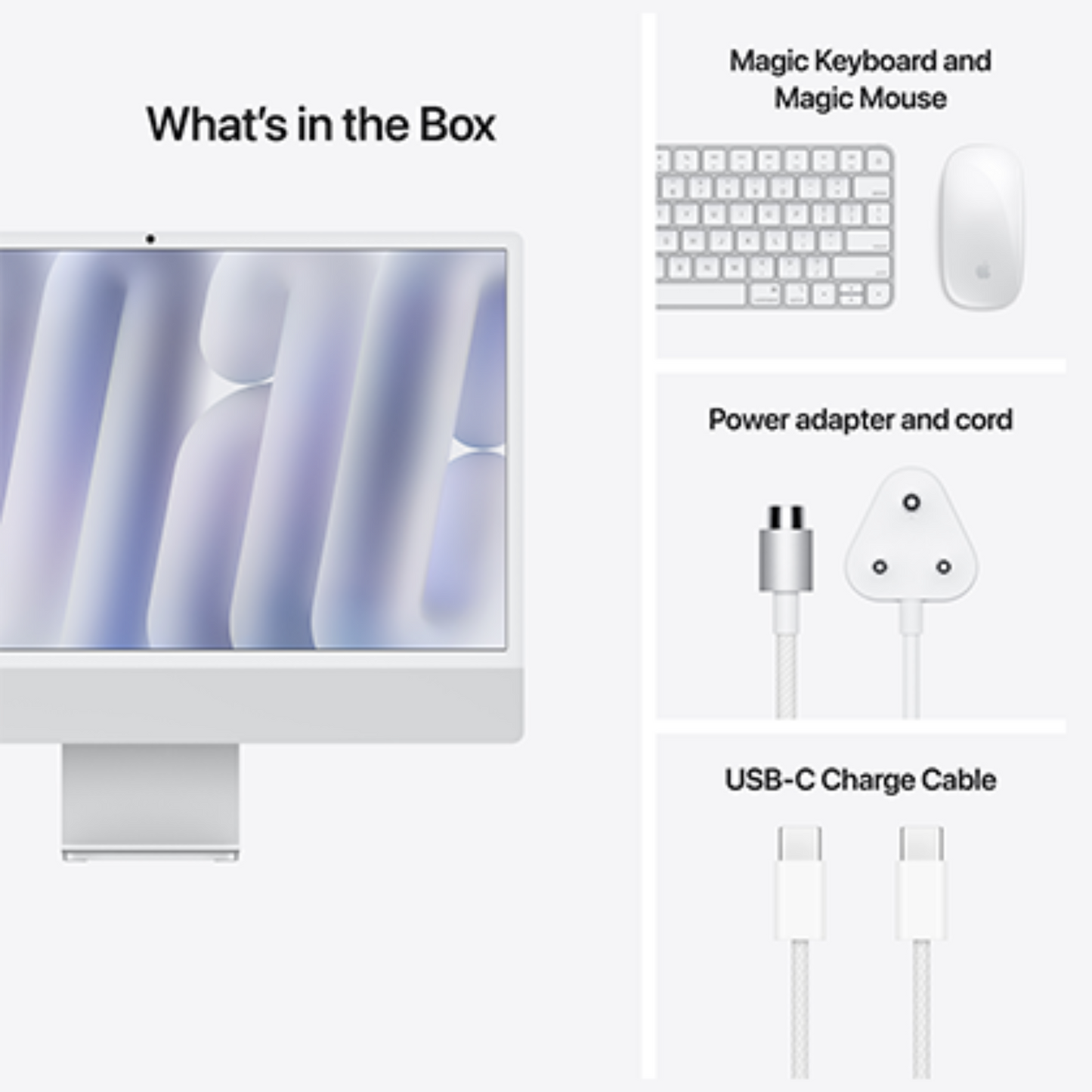 Apple iMac 24-inch M4 | 8-Core CPU | 8-Core GPU | 16GB RAM | 1TB SSD | Gigabit Ethernet -Silver