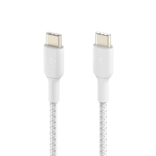 Belkin BoostCharge USB-C to USB-C Braided Cable 60W 2m – 2 Pack White Charging Cable | Vishal Electronics Kolkata