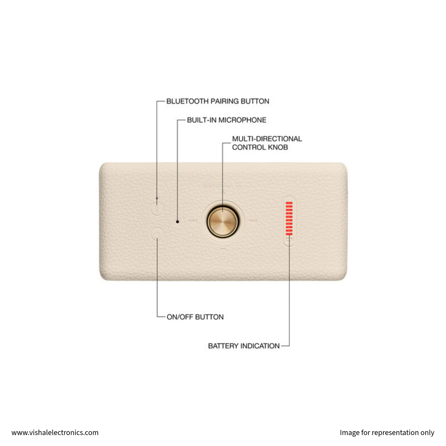 Marshall Emberton III Portable Bluetooth Speaker with True Stereophonic Sound & 32+ Hours Battery Speaker | Vishal Electronics Kolkata