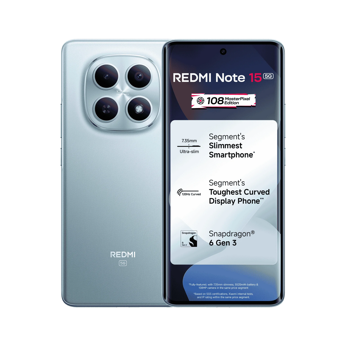 Redmi Note 15 5G Glacier Blue 8GB 128GB | 256GB Smartphone | Vishal Electronics Kolkata