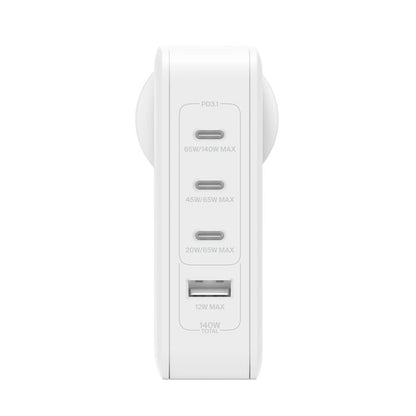 Belkin 140W 4-PORT USB-C GAN PPS WALL CHARGER 140W Standard White Wall Charger | Vishal Electronics Kolkata