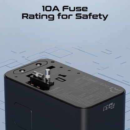 Promate TripMate-GaN160 160W Universal Travel Adapter with GaNFast Charging Travel Adapter | Vishal Electronics Kolkata