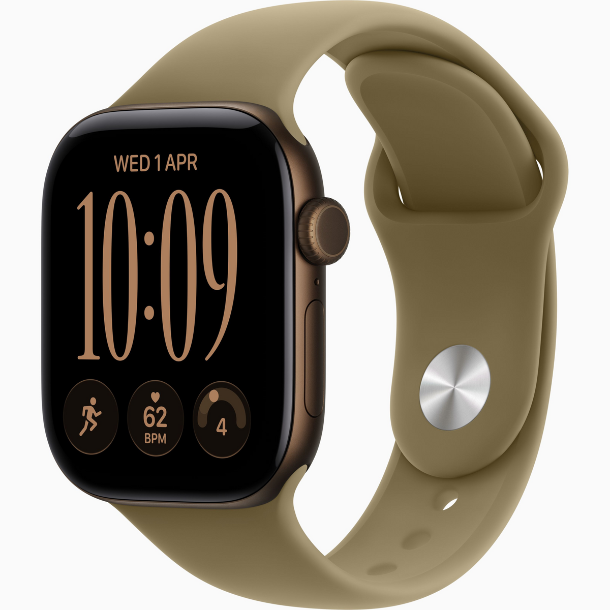 Apple Watch Series 12 GPS, 42mm Dark Bronze Aluminium Case with Olive Sport Band - S/M Apple Watch | Vishal Electronics Kolkata