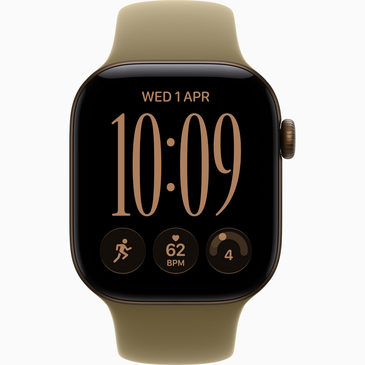 Apple Watch Series 12 GPS, 42mm Dark Bronze Aluminium Case with Olive Sport Band - S/M Apple Watch | Vishal Electronics Kolkata