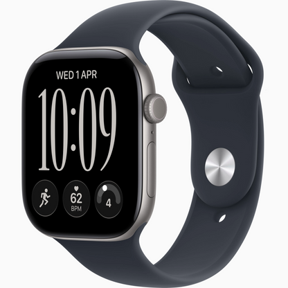 Apple Watch Series 12 GPS, 46mm Space Grey Aluminium Case with Navy Blue Sport Band - M/L Apple Watch | Vishal Electronics Kolkata