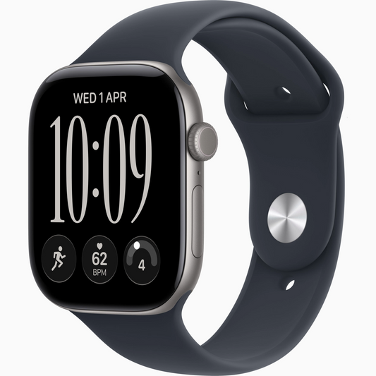 Apple Watch Series 12 GPS, 46mm Space Grey Aluminium Case with Navy Blue Sport Band - M/L Smartwatch | Vishal Electronics Kolkata