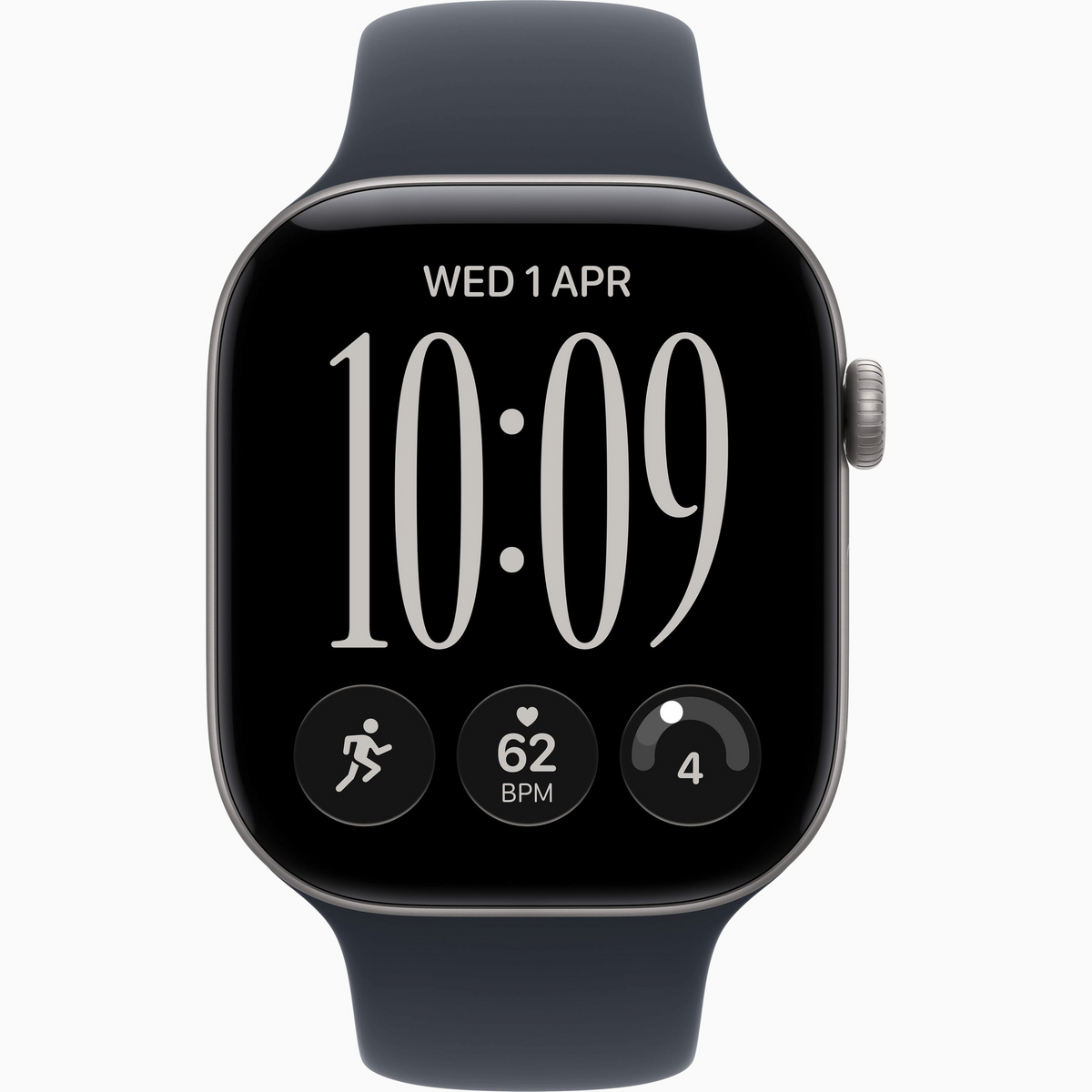 Apple Watch Series 12 GPS, 46mm Space Grey Aluminium Case with Navy Blue Sport Band - M/L Apple Watch | Vishal Electronics Kolkata