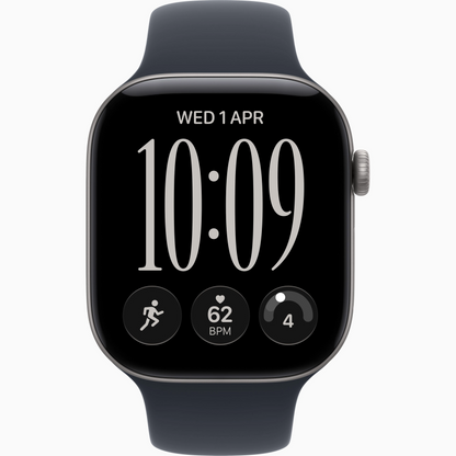 Apple Watch Series 12 GPS, 46mm Space Grey Aluminium Case with Navy Blue Sport Band - M/L Apple Watch | Vishal Electronics Kolkata