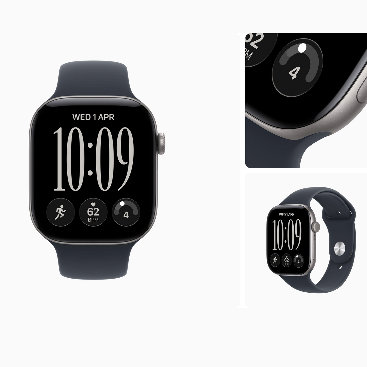 Apple Watch Series 12 GPS, 46mm Space Grey Aluminium Case with Navy Blue Sport Band - M/L Apple Watch | Vishal Electronics Kolkata