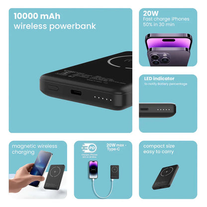 Stuffcool Alum 10000mAh 15W Aluminum Magnetic Powerbank Power Bank | Vishal Electronics Kolkata