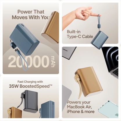 Ambrane PowerMini 20 20000mAh Power Bank | 35W Fast Charging | Compact Design