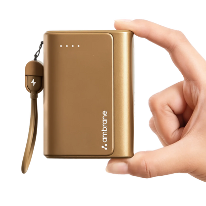 Ambrane PowerMini 20 20000mAh Power Bank | 35W Fast Charging | Compact Design Golden Power Bank | Vishal Electronics Kolkata