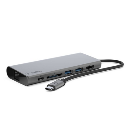 Belkin USB-C Multimedia Hub (5Gbps, 60W, 4K) – Gray Hub | Vishal Electronics Kolkata