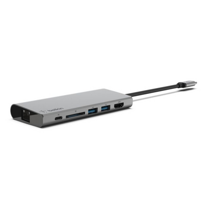 Belkin USB-C Multimedia Hub (5Gbps, 60W, 4K) – Gray Hub | Vishal Electronics Kolkata