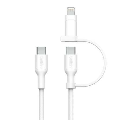 Belkin BoostCharge Pro 2-in-1 Cable with USB-C and Lightning Connector (1.5M) Charging Cable | Vishal Electronics Kolkata