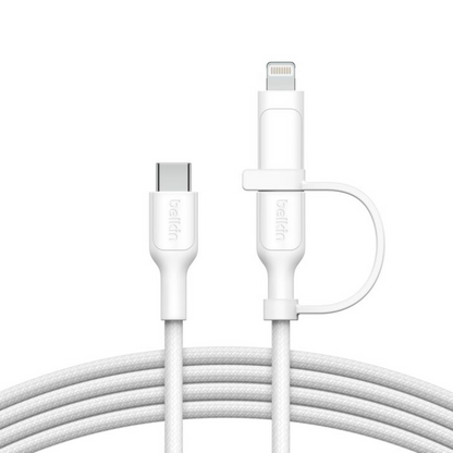 Belkin BoostCharge Pro 2-in-1 Cable with USB-C and Lightning Connector (1.5M) Charging Cable | Vishal Electronics Kolkata