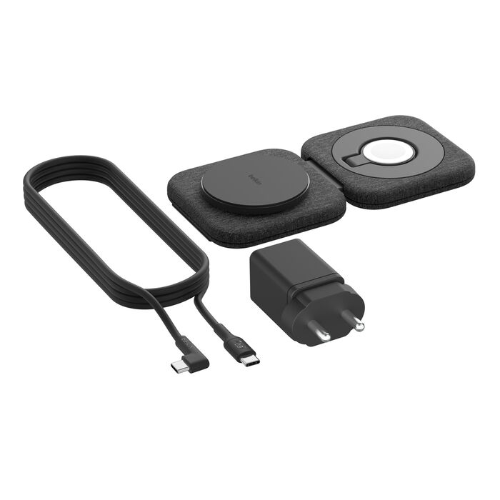 Belkin BoostCharge Pro — 2‑in‑1 Magnetic Travel Pad (15W) Wireless Charger | Vishal Electronics Kolkata