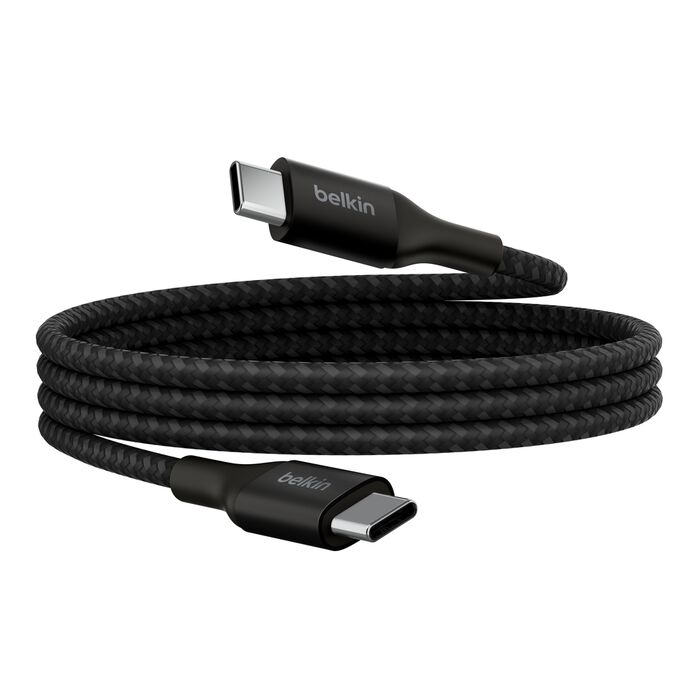 Belkin BoostCharge USB-C to USB-C Braided Cable 240W – 1m Black Charging Cable | Vishal Electronics Kolkata