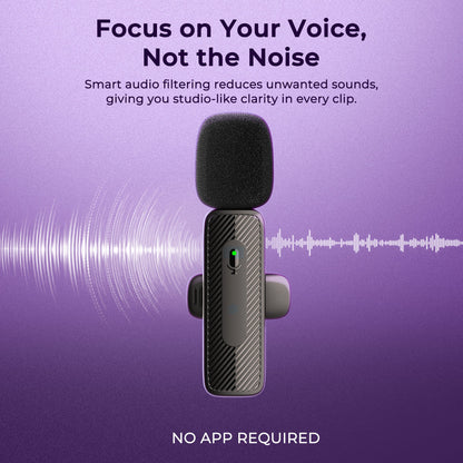 Digitek DWM-006 PRO Wireless Microphone Type-C for Mobile | 2.4GHz | 20m Range Wireless Microphone | Vishal Electronics Kolkata