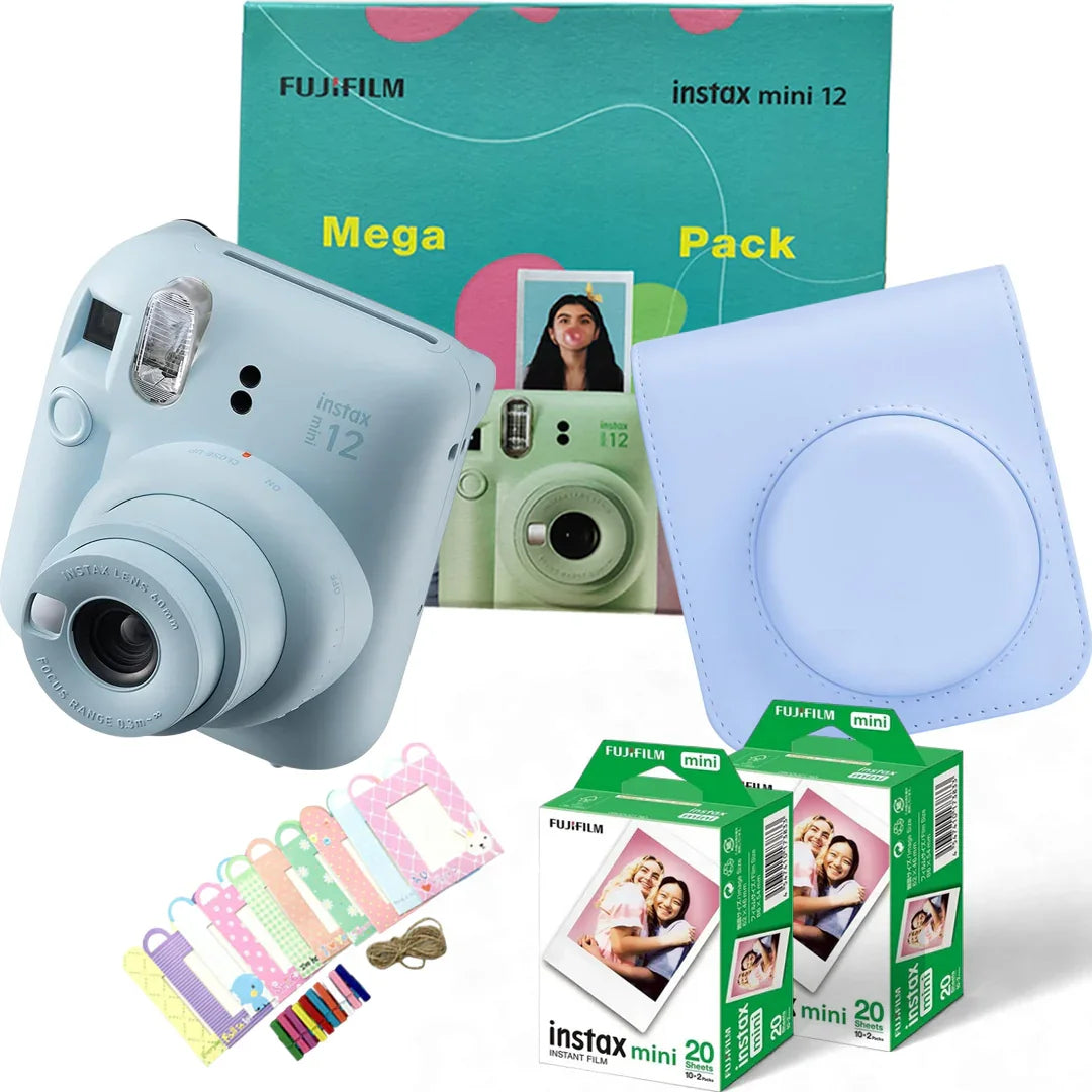 Fujifilm Instax Mini 12 Mega Pack (Pastel Blue) Instant Camera Kit | Vishal Electronics Kolkata