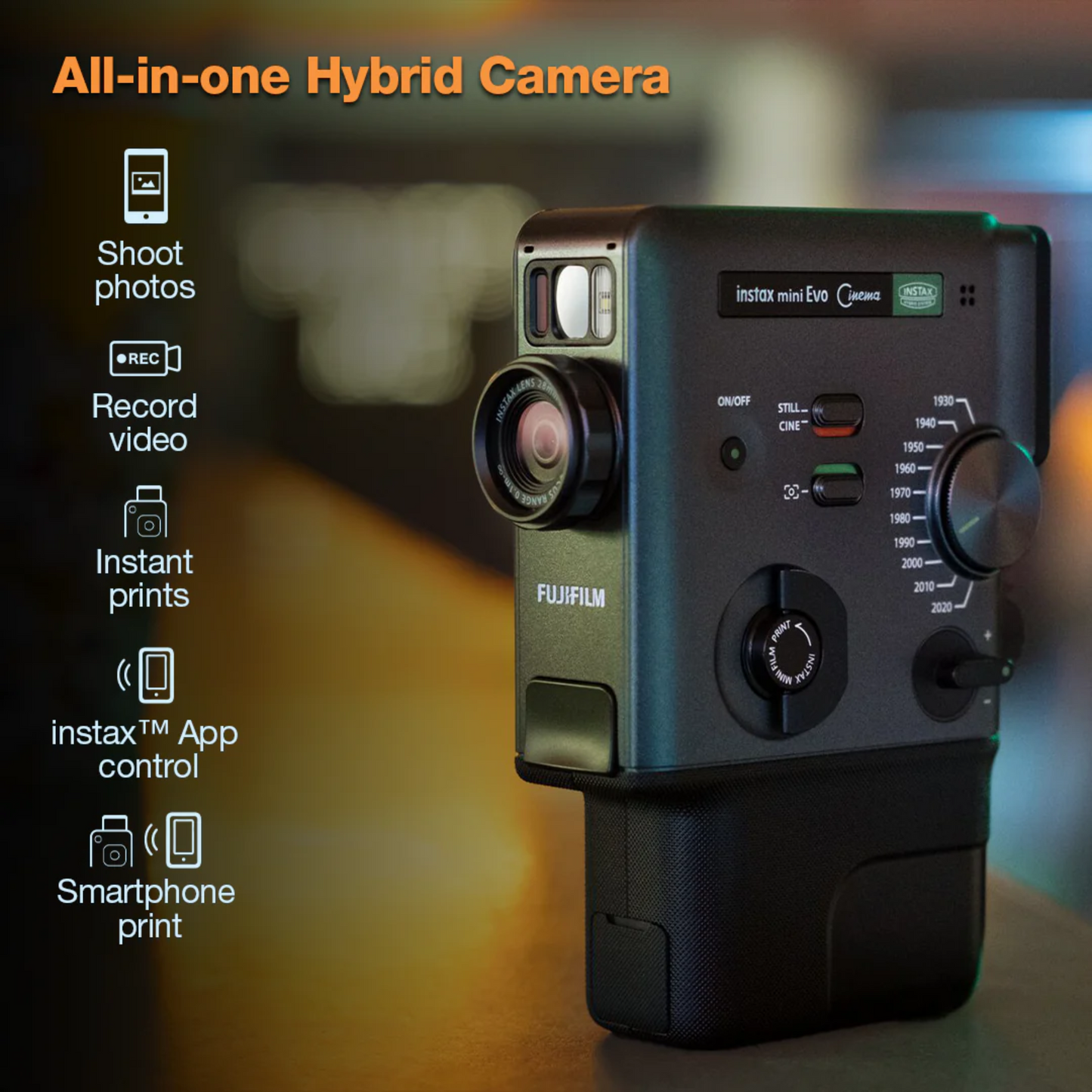 Fujifilm Instax Mini Evo Cinema™ Hybrid Instant Camera Instant Camera | Vishal Electronics Kolkata