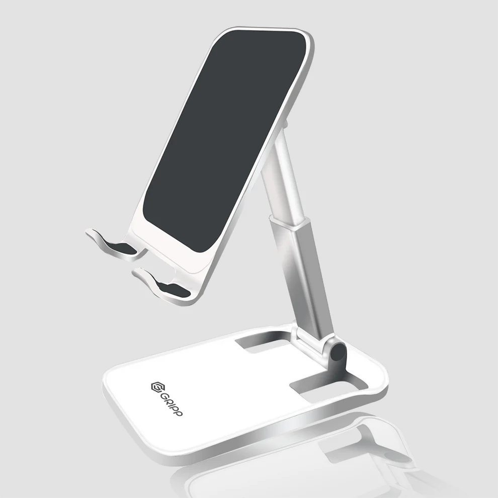 GRIPP MagicStand – Adjustable Folding Desk Phone Holder (White) | Vishal Electronics Kolkata
