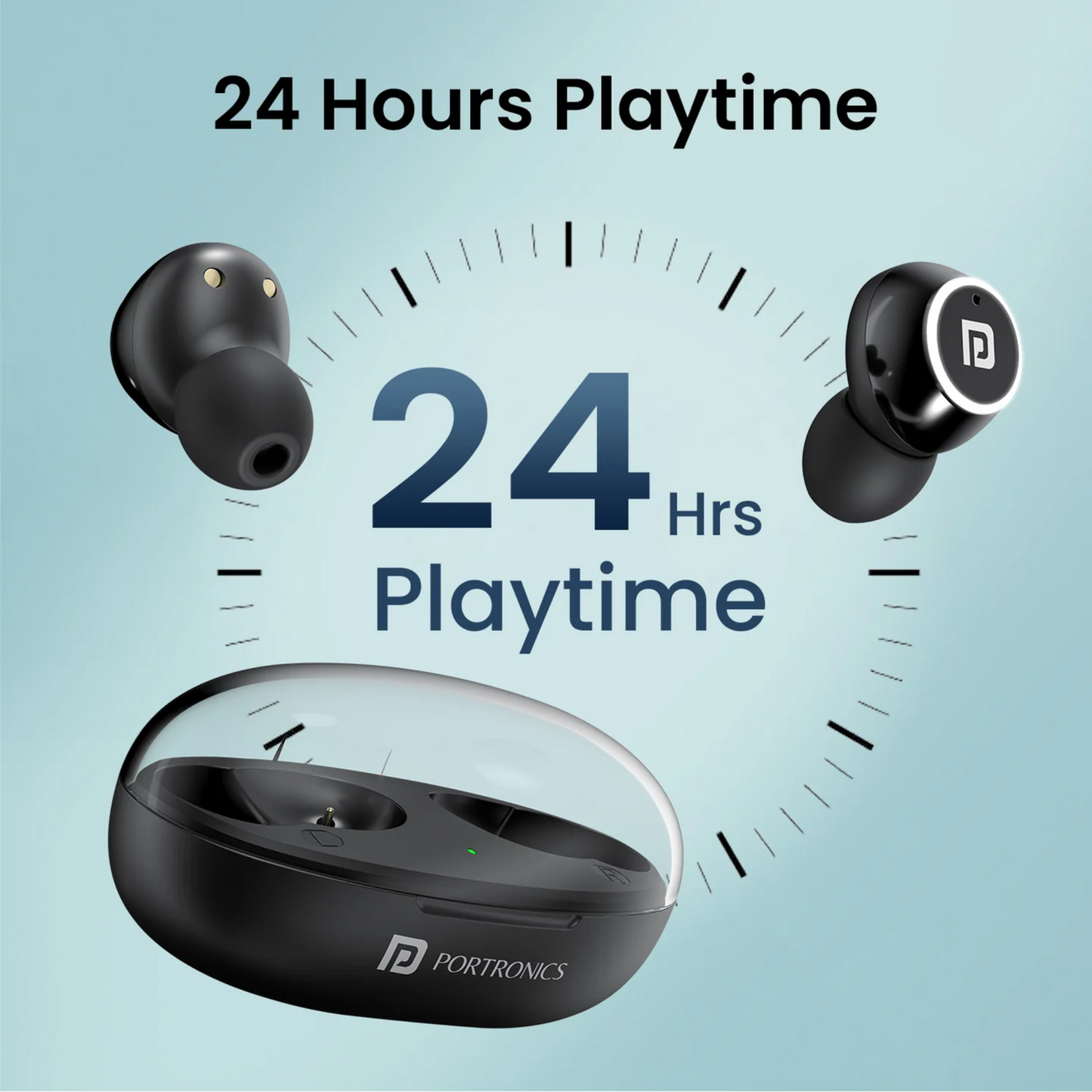 Portronics Harmonics Twins S13 TWS Earbuds with 24H Playtime & Gaming Mode True Wireless Earbuds | Vishal Electronics Kolkata