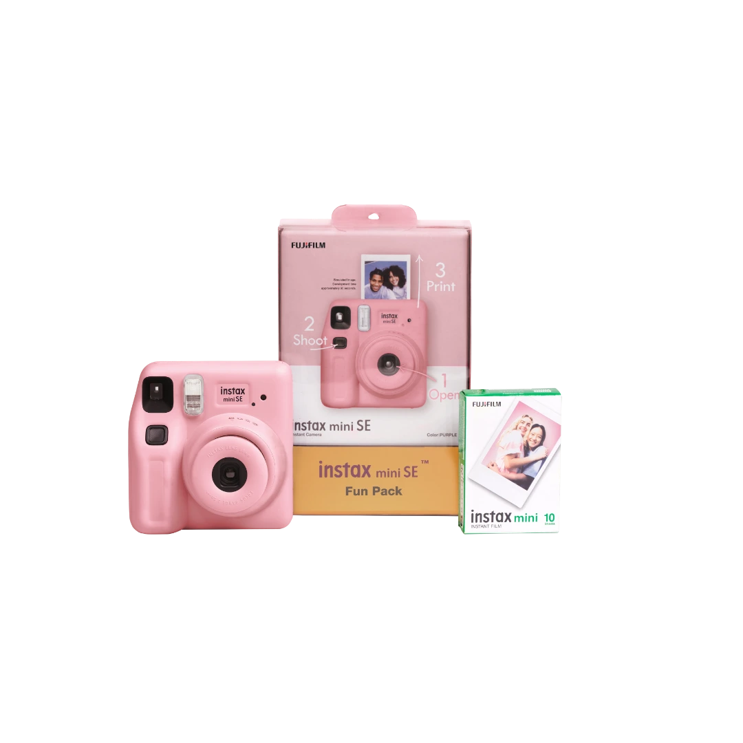 Fujifilm Instax Mini SE Fun Pack (Pink) Instant Camera Kit | Vishal Electronics Kolkata