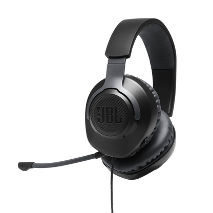 JBL Quantum 100 Wired Gaming Headset with Detachable Voice Focus Mic Black Gaming Headset | Vishal Electronics Kolkata