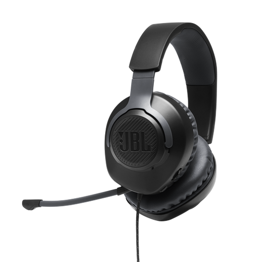 JBL Quantum 100 Wired Gaming Headset with Detachable Voice Focus Mic Black Gaming Headset | Vishal Electronics Kolkata