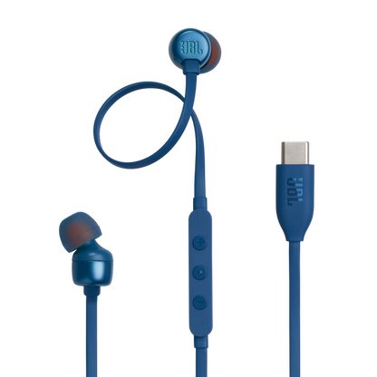 JBL Tune 310C USB-C Wired In-Ear Earphones with Hi-Res Audio Blue In-Ear Headphones | Vishal Electronics Kolkata