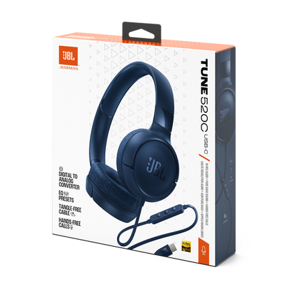 JBL Tune 520C USB-C Wired On-Ear Headphones with Hi-Res Audio Wired Headphones | Vishal Electronics Kolkata