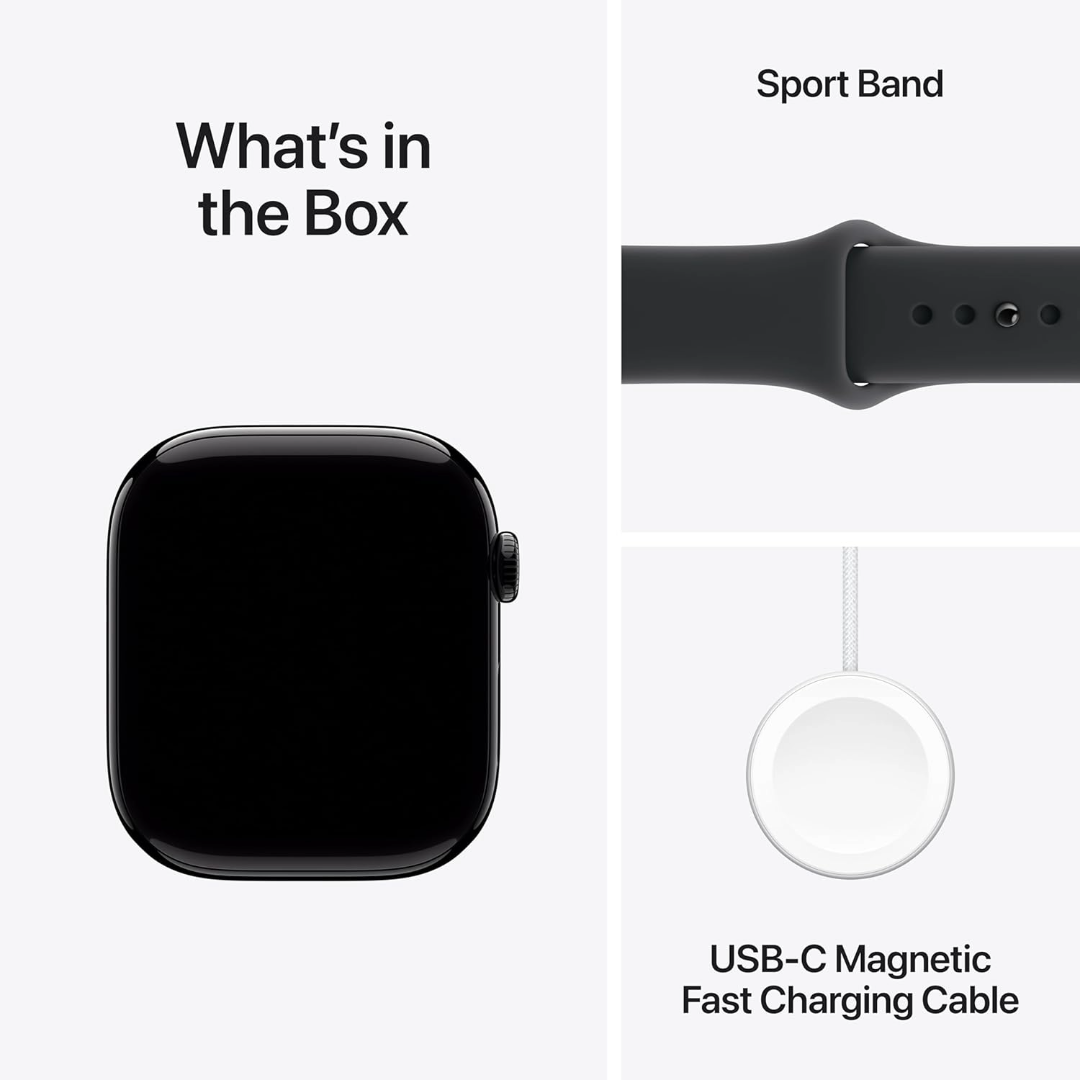 Apple Watch Series 11 Jet Black Aluminium Case with Black Sport Band Smartwatch | Vishal Electronics Kolkata