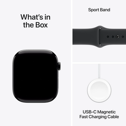 Apple Watch Series 11 Jet Black Aluminium Case with Black Sport Band Smartwatch | Vishal Electronics Kolkata