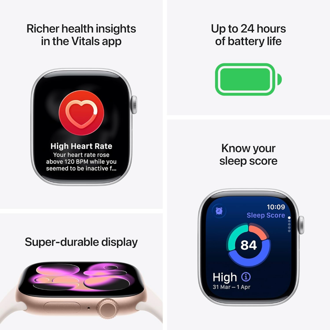 Apple Watch Series 11 Rose Gold Aluminium Case with Light Blush Sport Band Smartwatch | Vishal Electronics Kolkata