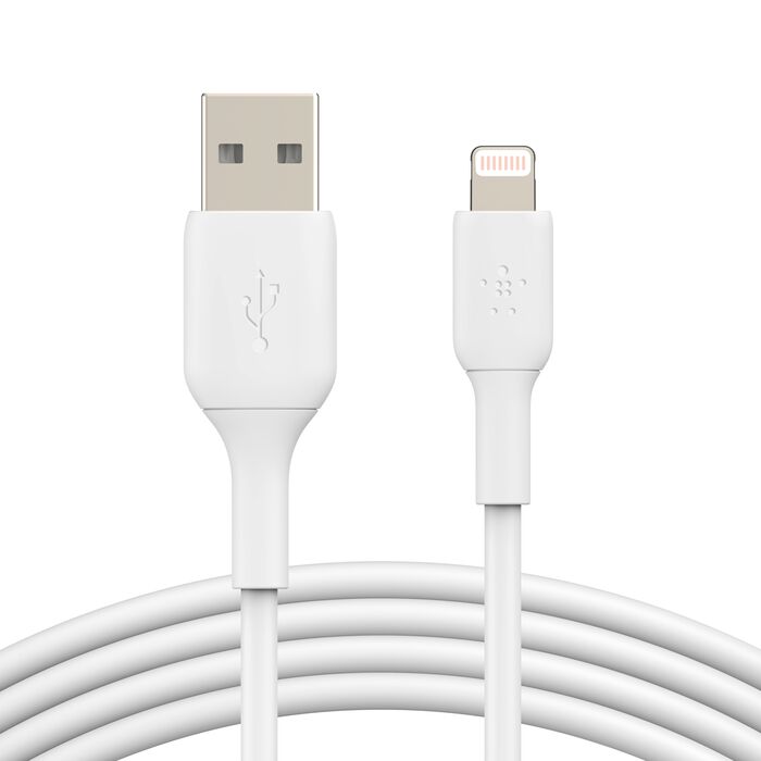 Belkin BoostCharge Lightning to USB-A Cable 1M White Charging & Data Cable | Vishal Electronics Kolkata