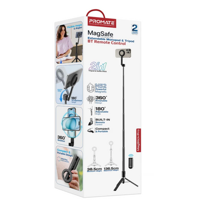 Promate MagStick Pro MagSafe Tripod & Selfie Stick with Bluetooth Remote Accessories | Vishal Electronics Kolkata