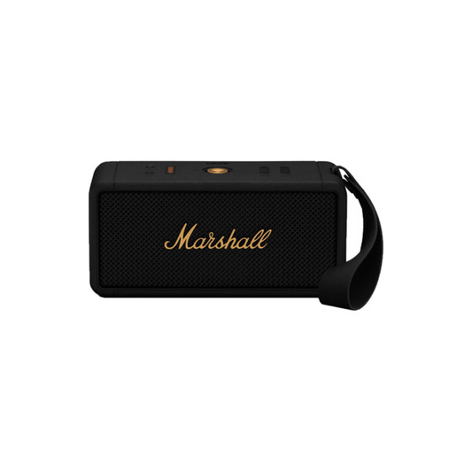 Marshall Middleton Portable Bluetooth Speaker Black & Brass Speaker | Vishal Electronics Kolkata