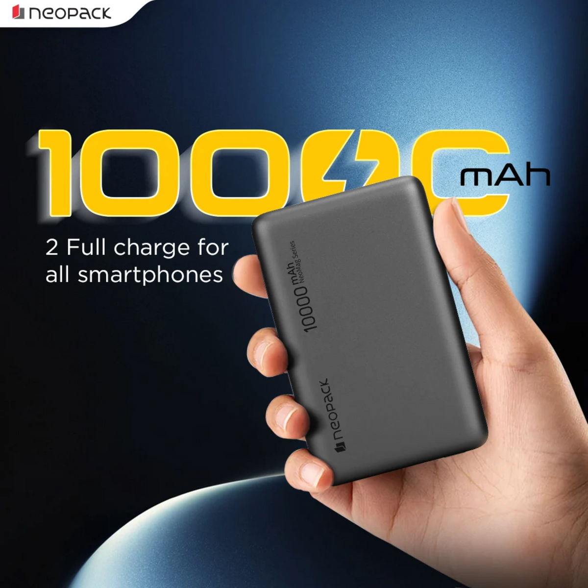 Neopack Rapid Pro MagSafe Power Bank 10000mAh, 25W Qi2 Wireless Charging – Space Grey