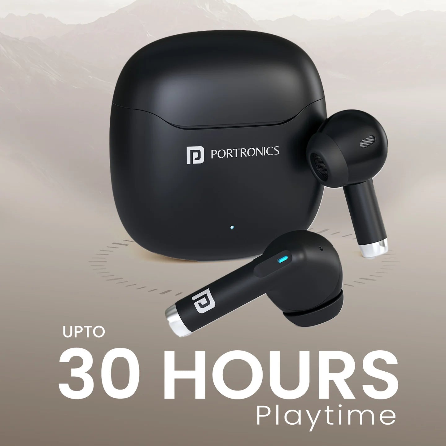Portronics Twins S18 Pro TWS Earbuds | 30H Playtime, Bluetooth 5.3, Fast Charging TWS Earbuds | Vishal Electronics Kolkata
