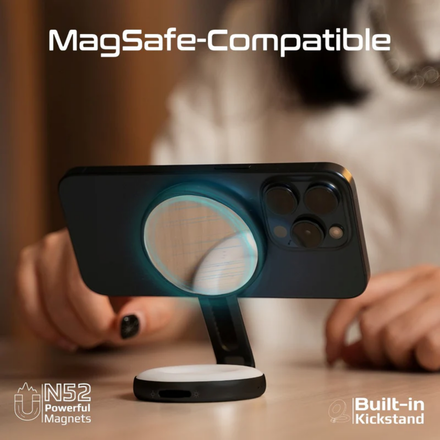 Promate Ultra-Slim MagSafe Rechargeable LED Ring Light (MagHalo) Lighting Accessory | Vishal Electronics Kolkata