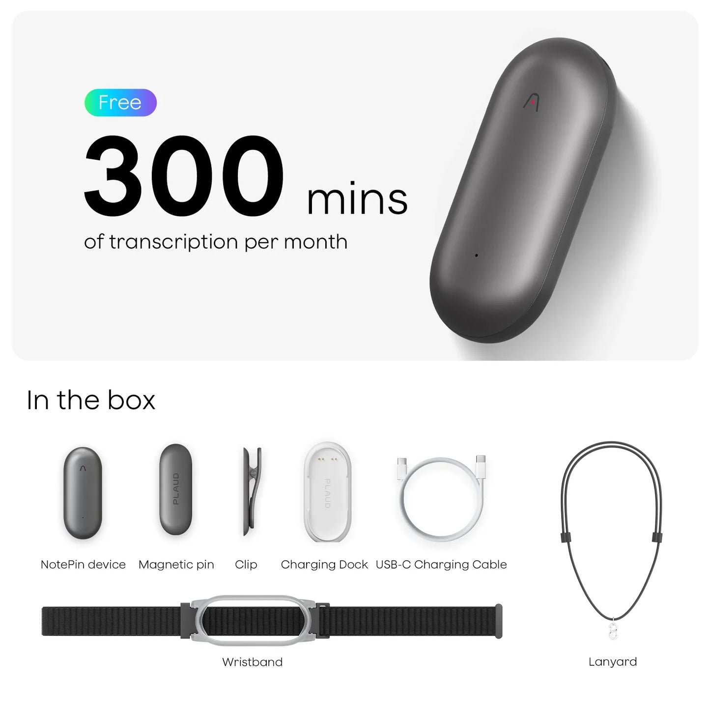 PLAUD NotePin Combo Wearable AI Voice Recorder & Smart Note Taker AI Voice Recorder | Vishal Electronics Kolkata
